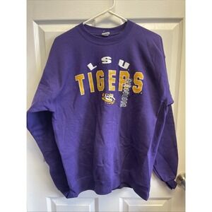 LSU Purple Crewneck Geaux Tigers Purple And Gold New Sz Med Football Baseball